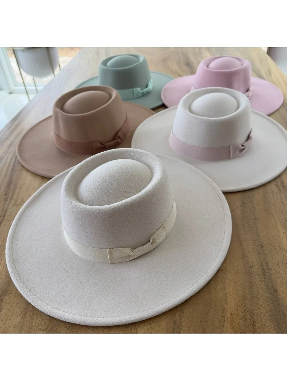 Structured Boater Wide Brim Hat